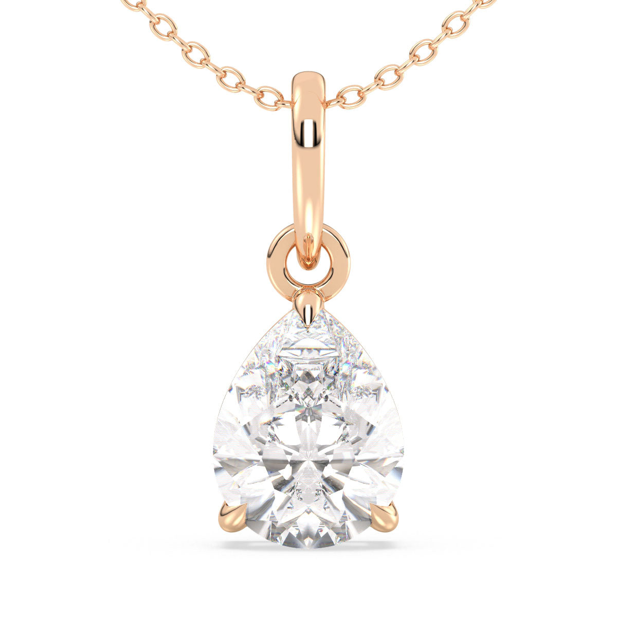 MARGUERITE PEAR CUT LAB GROWN DIAMOND SOLITAIRE CLASSIC PENDANT, GOLD