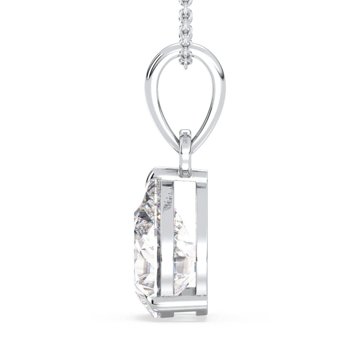 MARGUERITE PEAR CUT LAB GROWN DIAMOND SOLITAIRE CLASSIC PENDANT, GOLD