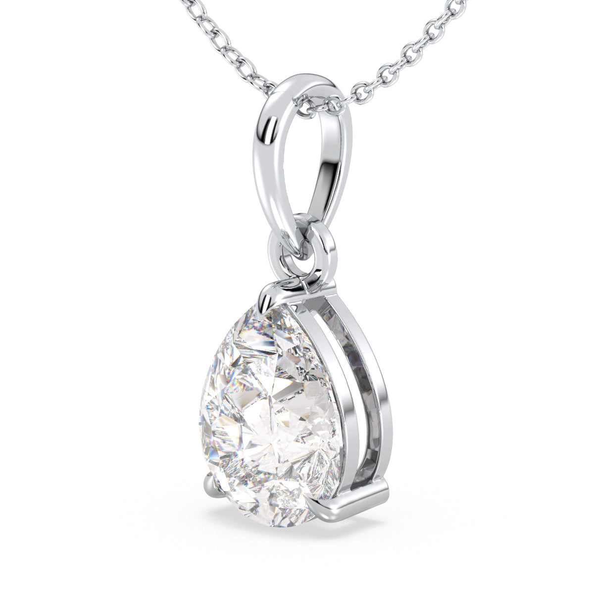 MARGUERITE PEAR CUT LAB GROWN DIAMOND SOLITAIRE CLASSIC PENDANT, GOLD