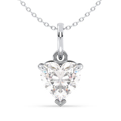 CLEMENCE VALENTINE LOVE HEART CUT LAB GROWN DIAMOND SOLITAIRE CLASSIC PENDANT, GOLD