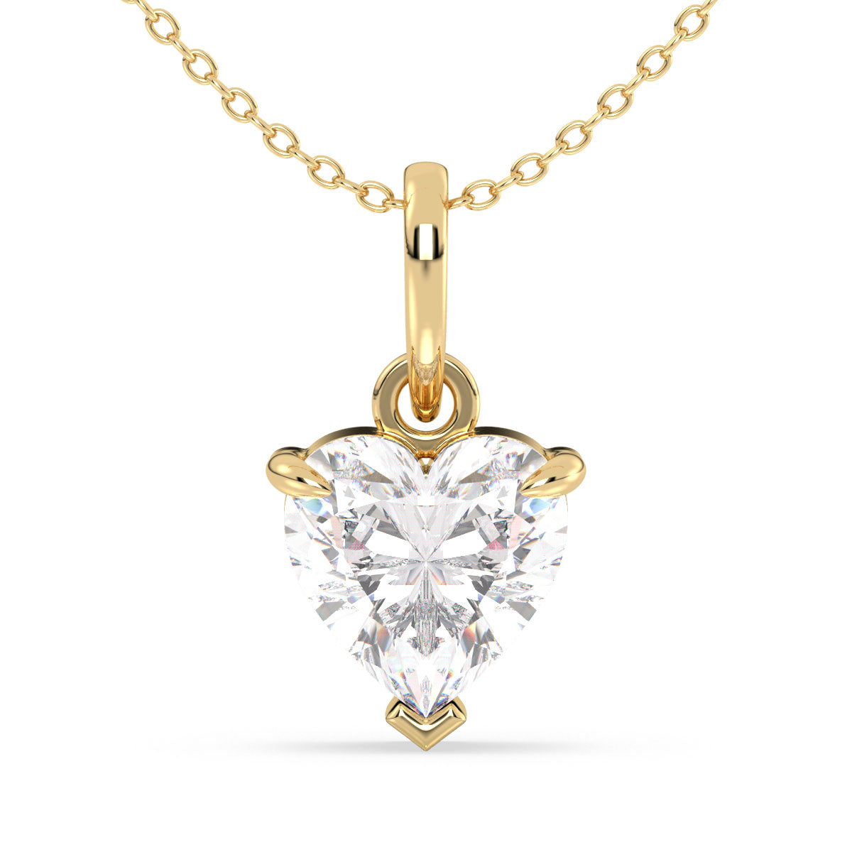 CLEMENCE HEART CUT SOLITAIRE PENDANT, GOLD