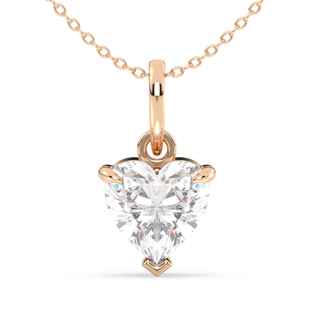 CLEMENCE HEART CUT SOLITAIRE PENDANT, GOLD