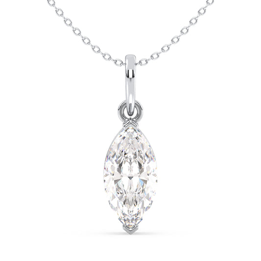 LILETTA MARQUISE CUT SOLITAIRE PENDANT, GOLD