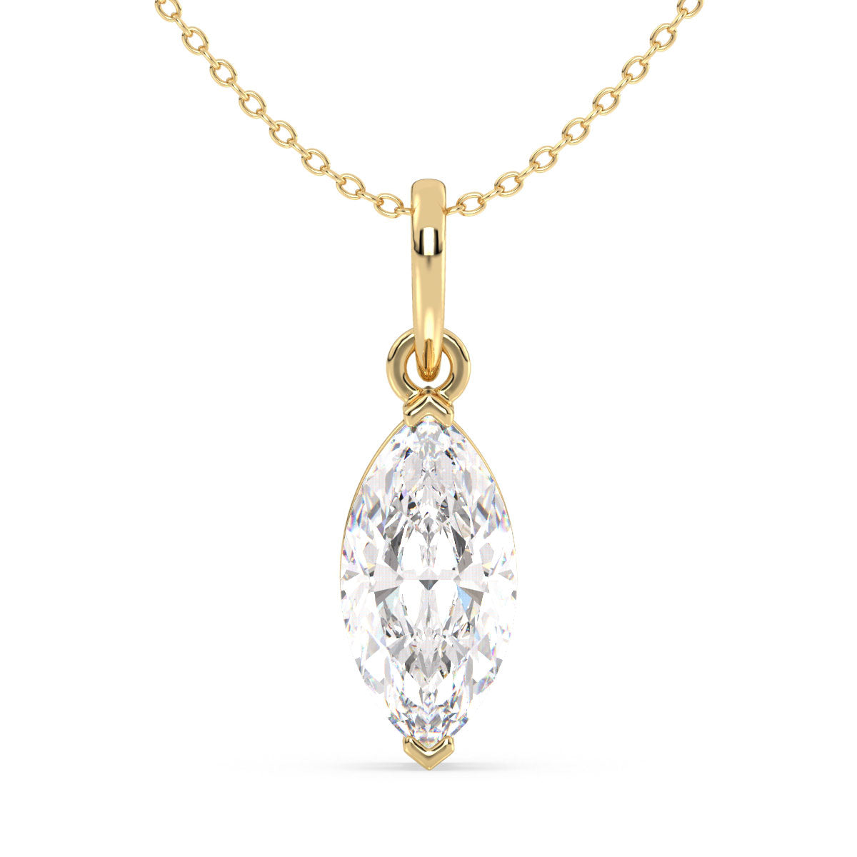 LILETTA MARQUISE CUT SOLITAIRE PENDANT, GOLD