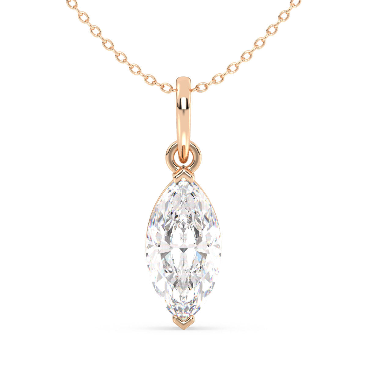 LILETTA MARQUISE CUT SOLITAIRE PENDANT, GOLD