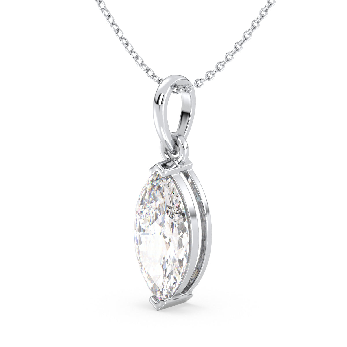 LILETTA MARQUISE CUT SOLITAIRE PENDANT, GOLD