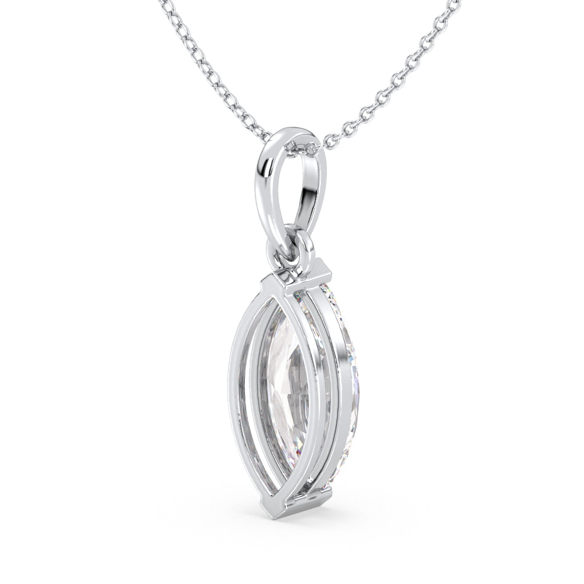 LILETTA MARQUISE CUT SOLITAIRE PENDANT, GOLD