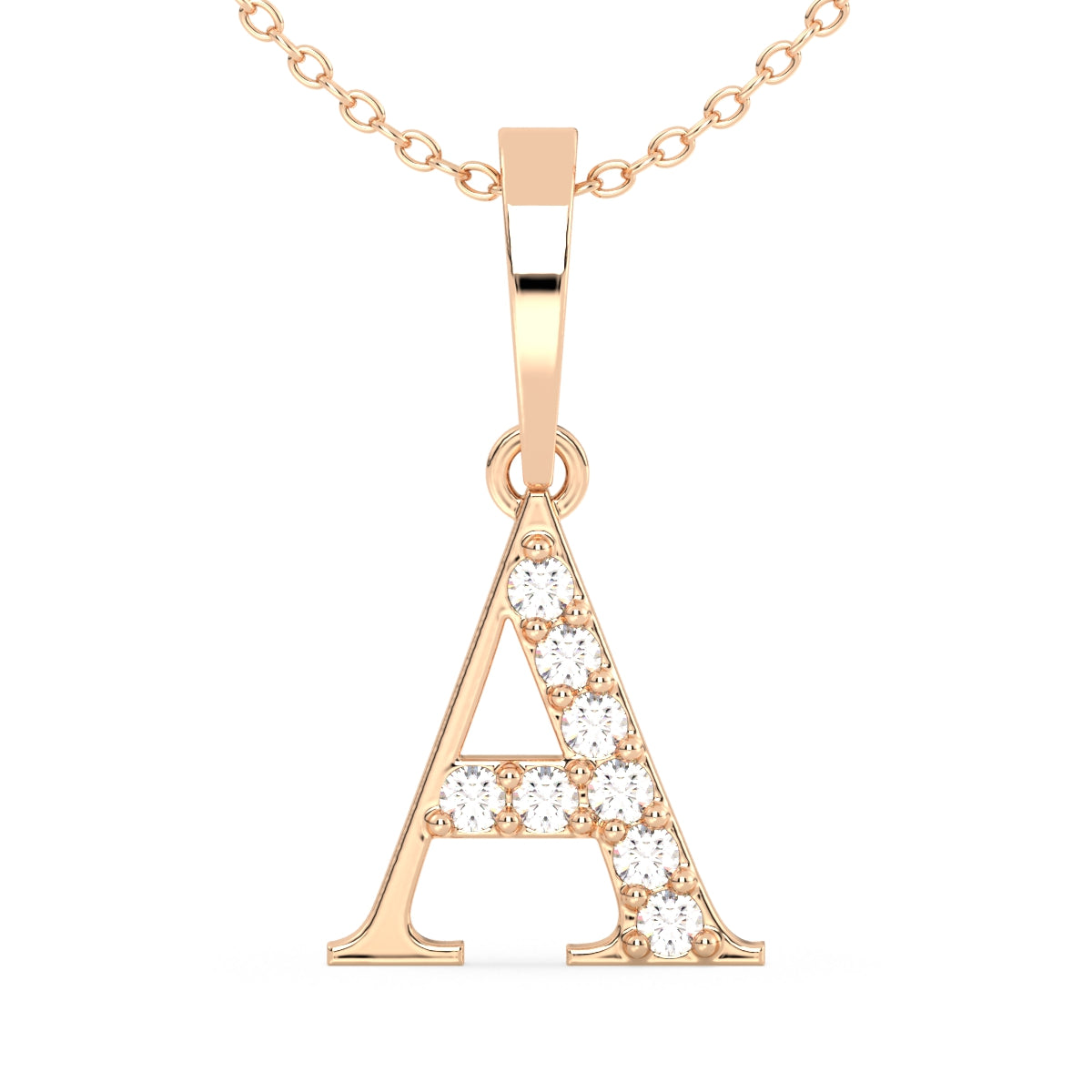 THEA LETTER 'A' DIAMOND PENDANT, GOLD