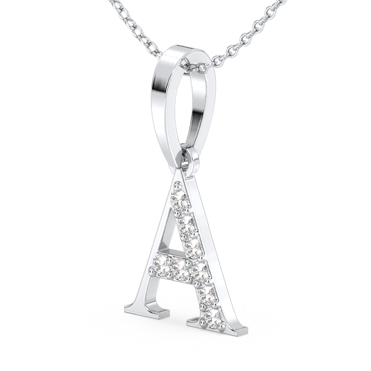 THEA LETTER 'A' DIAMOND PENDANT, GOLD