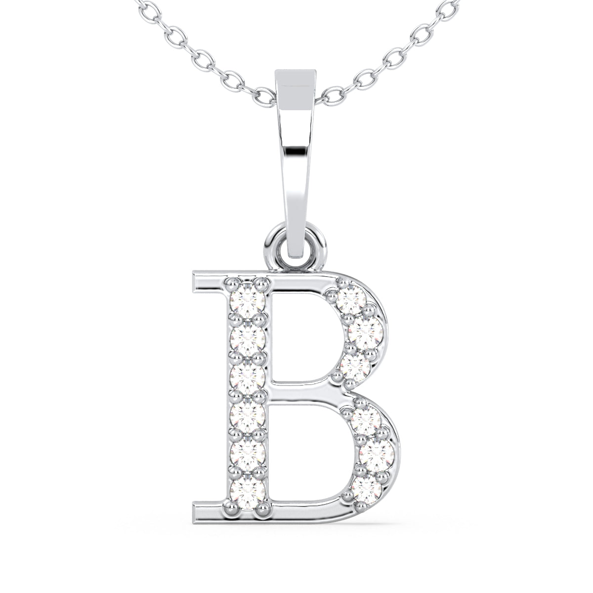 THEA LETTER 'B' DIAMOND PENDANT, GOLD