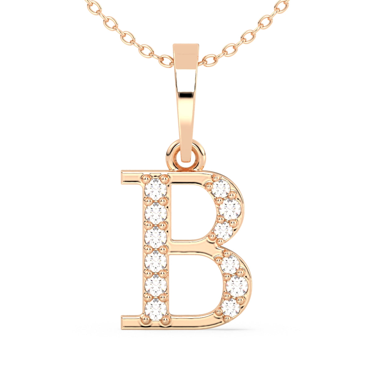 THEA LETTER 'B' DIAMOND PENDANT, GOLD