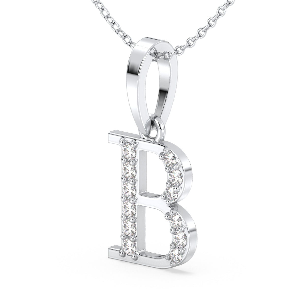 THEA LETTER 'B' DIAMOND PENDANT, GOLD