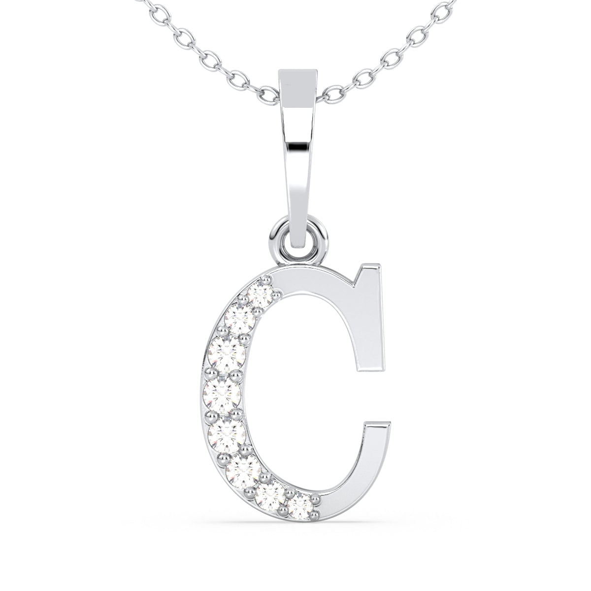 THEA LETTER 'C' DIAMOND PENDANT, GOLD