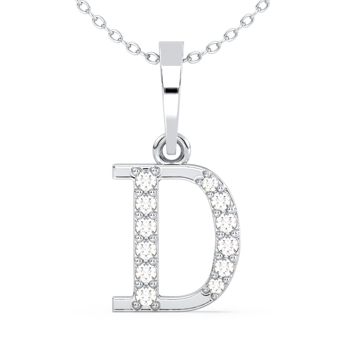 THEA LETTER 'D' DIAMOND PENDANT, GOLD