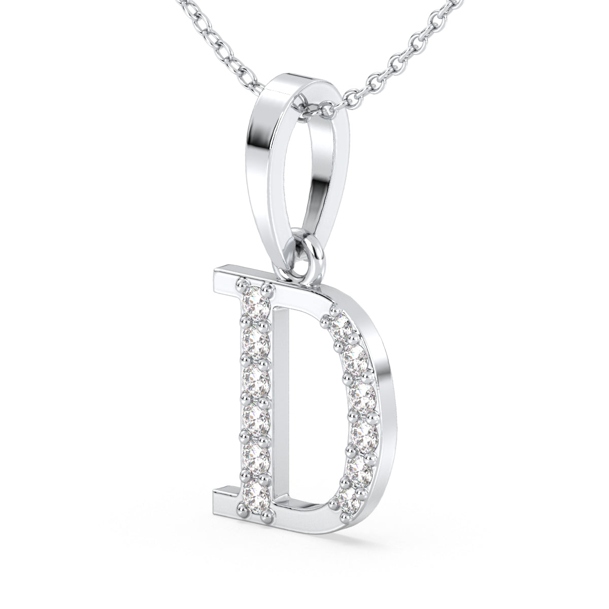 THEA LETTER 'D' DIAMOND PENDANT, GOLD