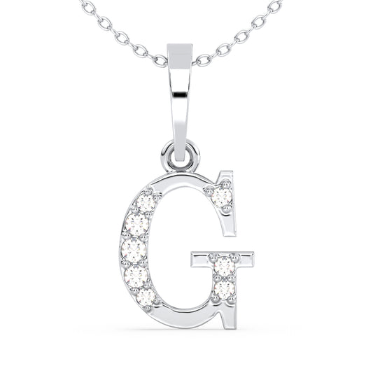 THEA LETTER 'G' DIAMOND PENDANT, GOLD