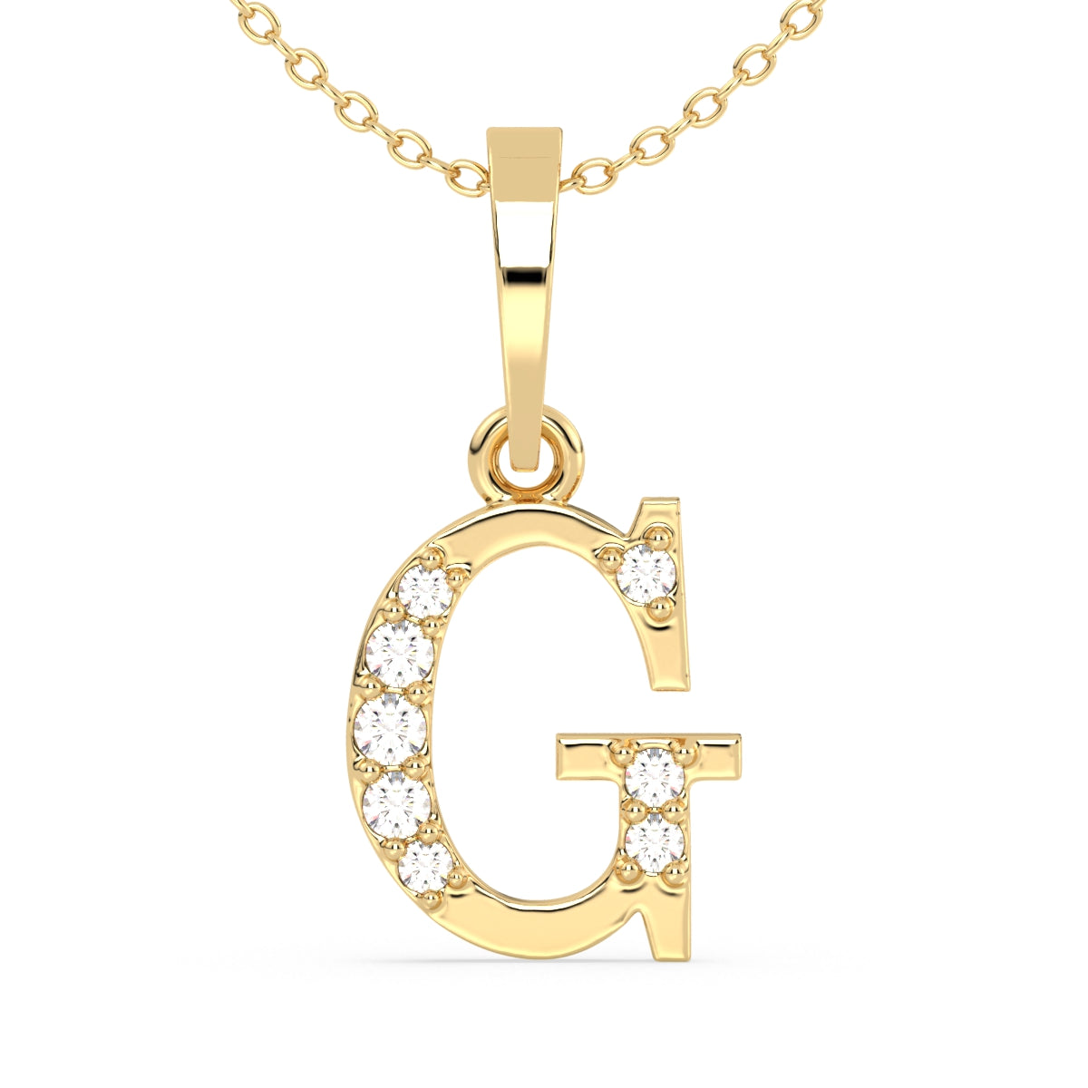 THEA LETTER 'G' DIAMOND PENDANT, GOLD