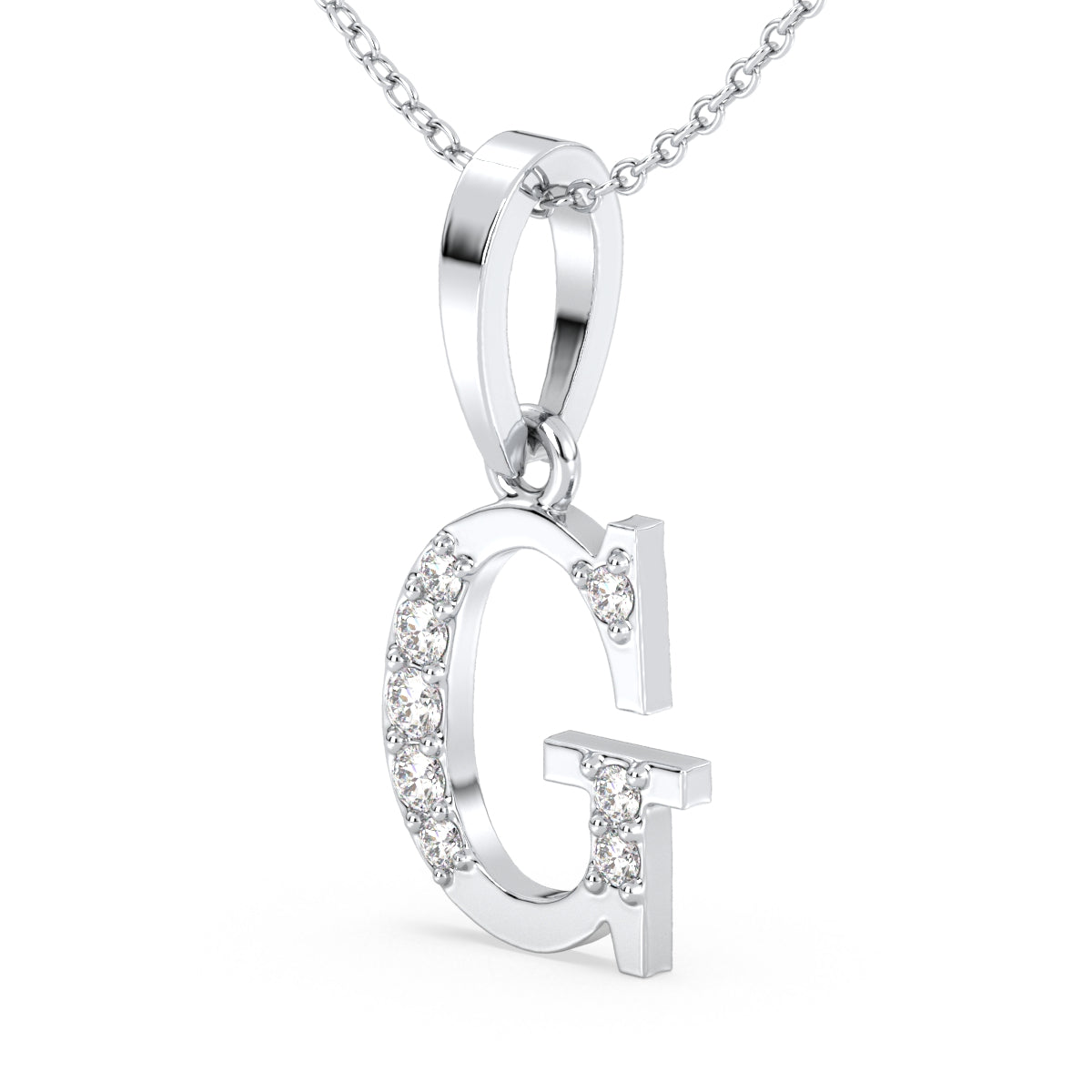 THEA LETTER 'G' DIAMOND PENDANT, GOLD