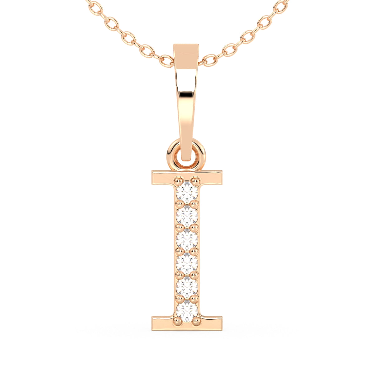 THEA LETTER 'I' DIAMOND PENDANT, GOLD