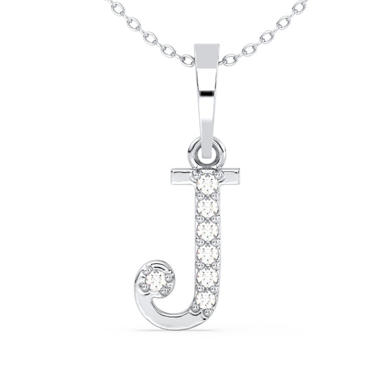 THEA LETTER 'J' DIAMOND PENDANT, GOLD