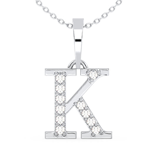 THEA LETTER 'K' DIAMOND PENDANT, GOLD