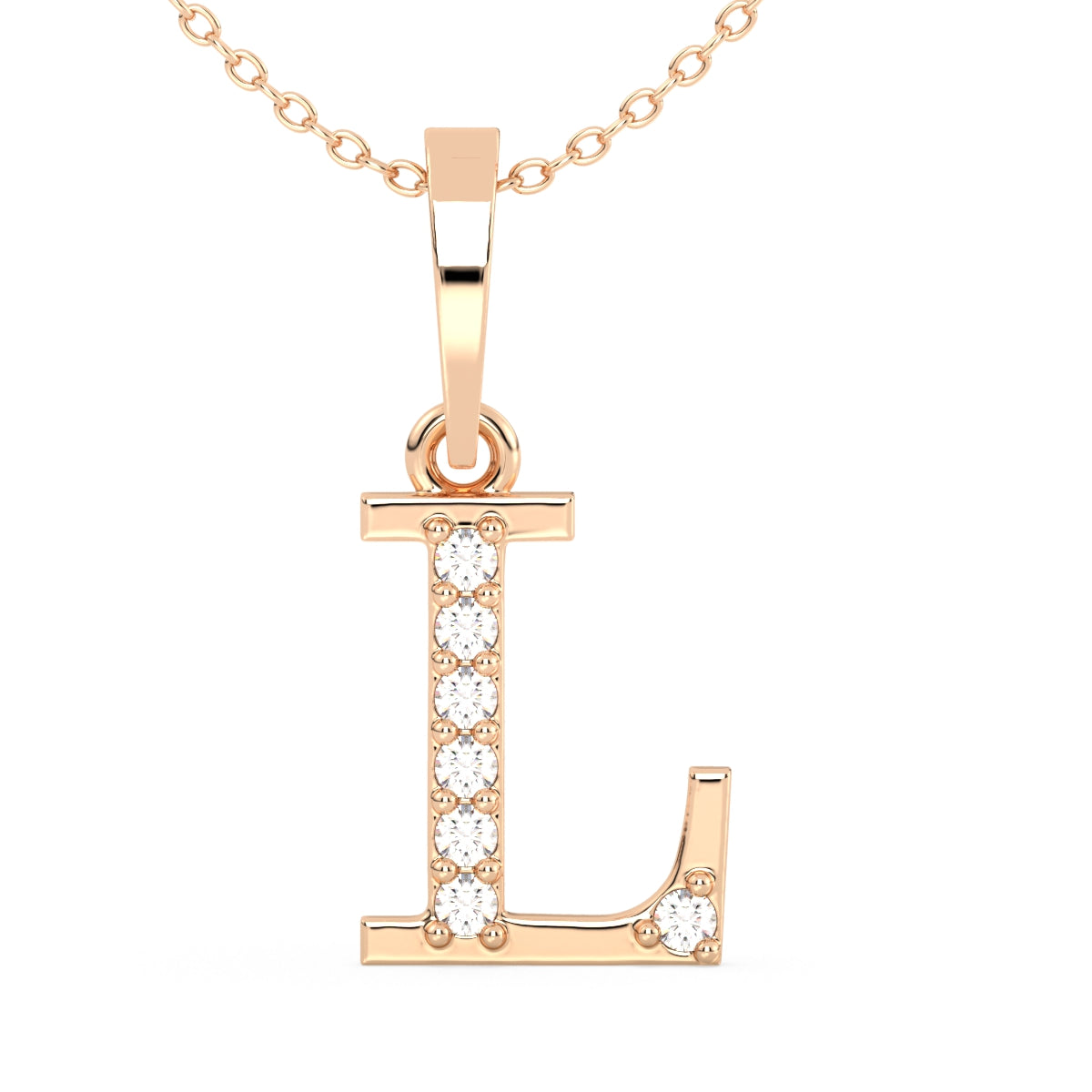 THEA LETTER 'L' DIAMOND PENDANT, GOLD