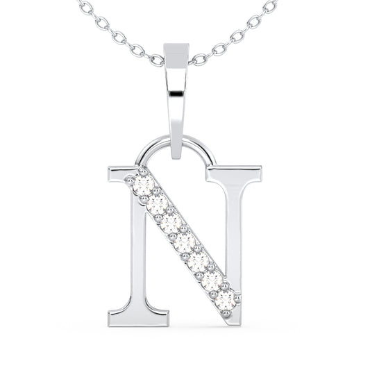 THEA LETTER 'N' DIAMOND PENDANT, GOLD