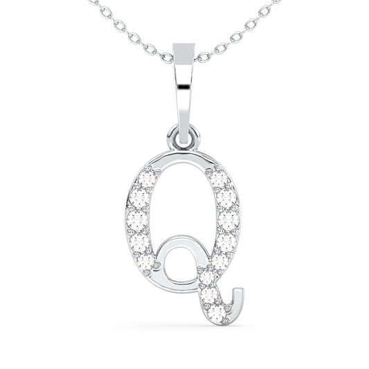 THEA LETTER 'Q' DIAMOND PENDANT, GOLD