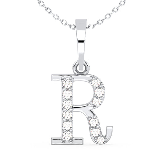 THEA LETTER 'R' DIAMOND PENDANT, GOLD