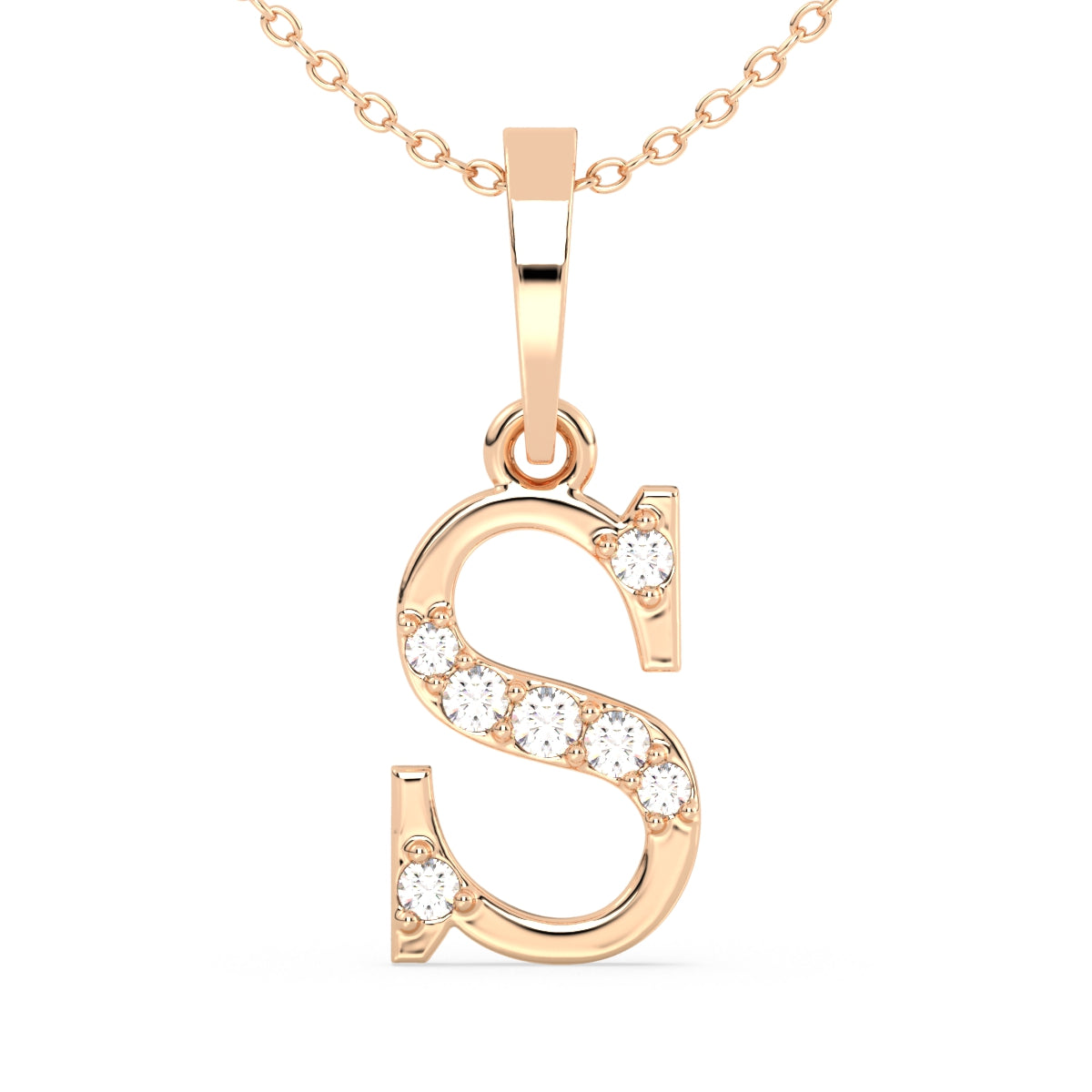 THEA LETTER 'S' DIAMOND PENDANT, GOLD