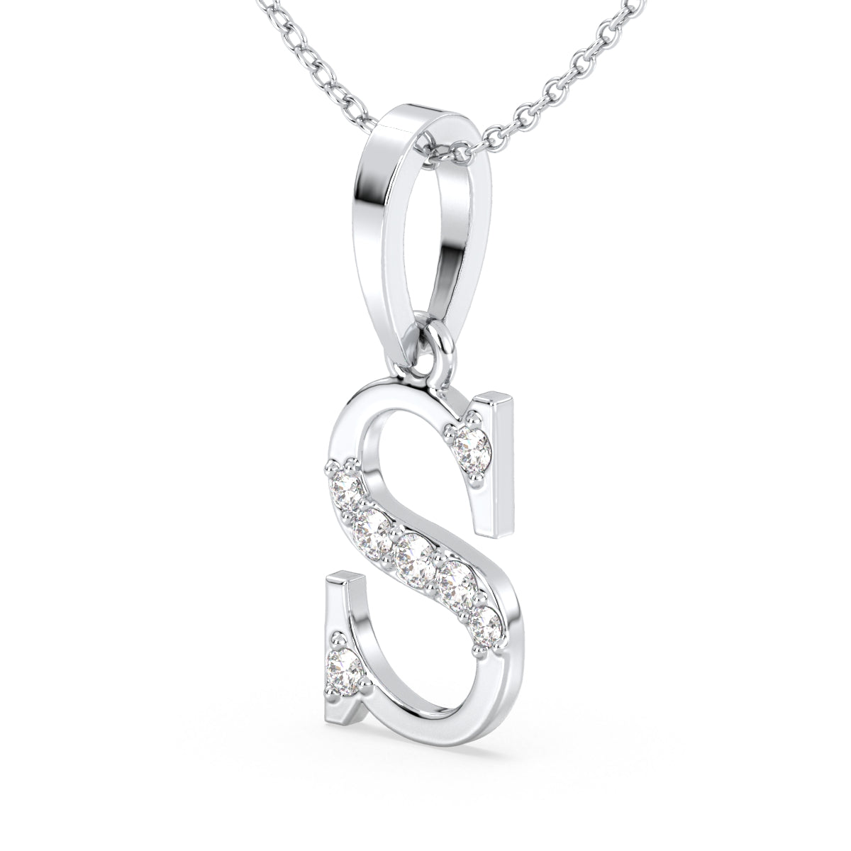 THEA LETTER 'S' DIAMOND PENDANT, GOLD