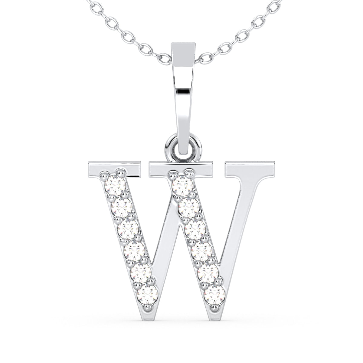 THEA LETTER 'W' DIAMOND PENDANT, GOLD