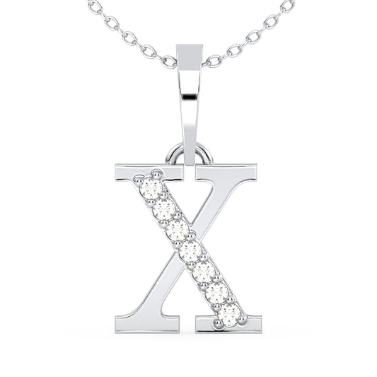 THEA LETTER 'X' DIAMOND PENDANT, GOLD