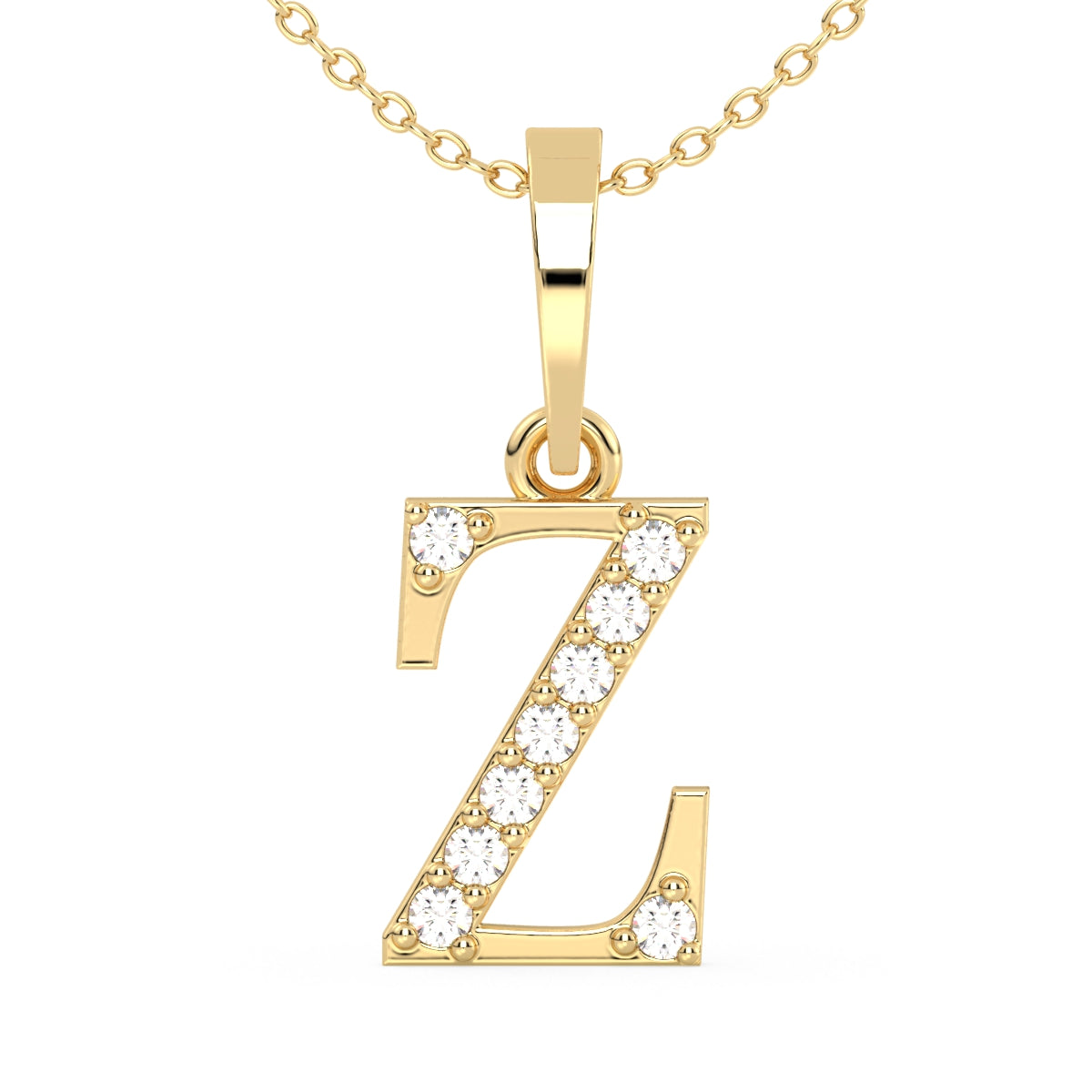 THEA LETTER 'Z' DIAMOND PENDANT, GOLD