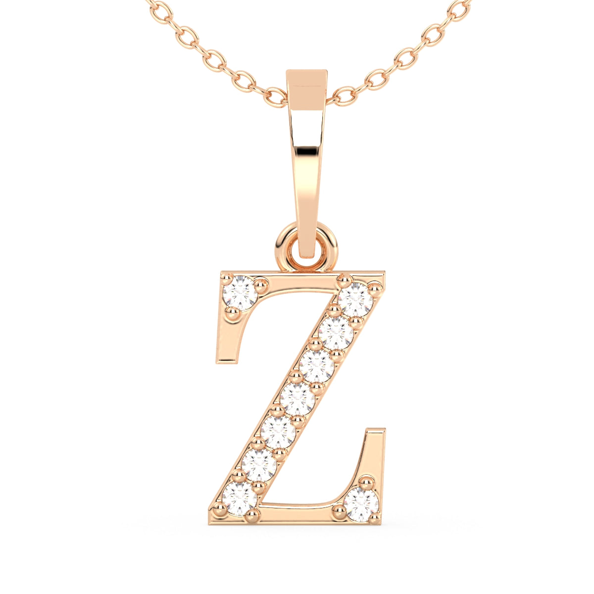 THEA LETTER 'Z' DIAMOND PENDANT, GOLD