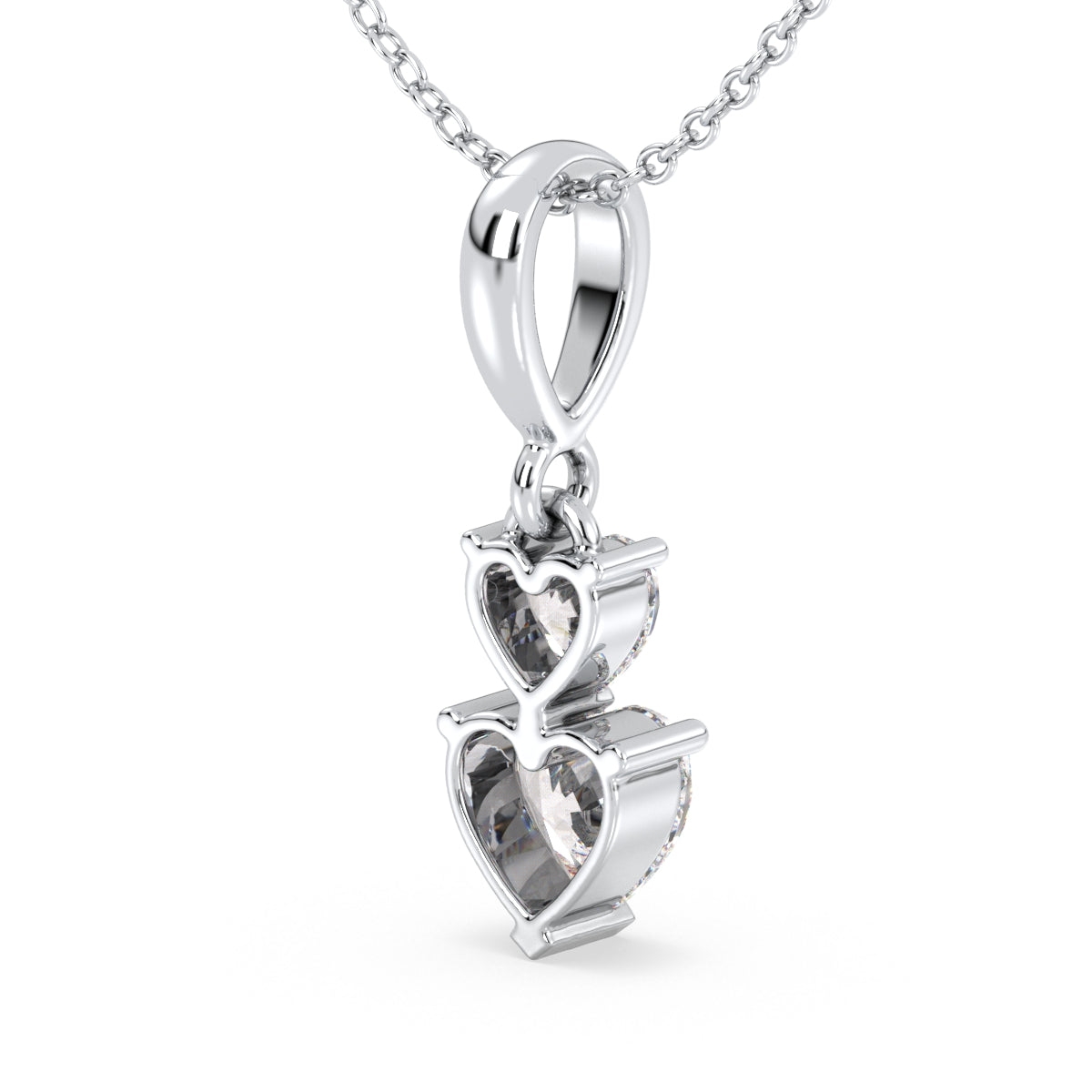 CLEMENCE DUAL HEART DIAMOND PENDANT, GOLD