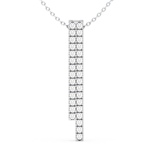 CLARETTE DOUBLE ROW ROUND DIAMOND STUDDED PENDANT, GOLD