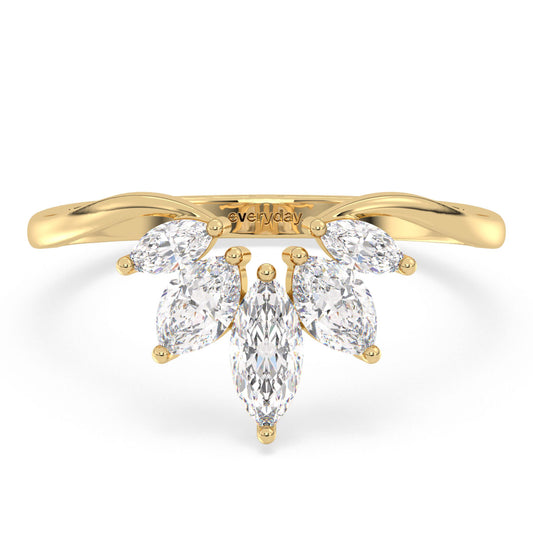 LILETTA MARQUISE CUT DIAMONDS RING, GOLD