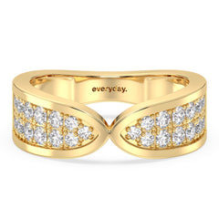 CLARETTE ROUND LAB GROWN DIAMOND STUDDED RING, GOLD