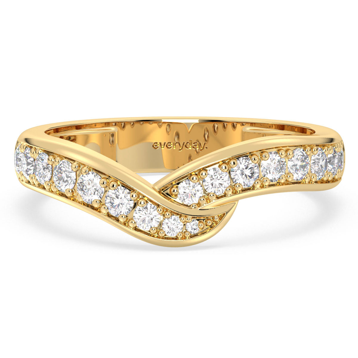 SOPHIA ROUND DIAMOND RING WITH AN INTERTWINED BAND, GOLD