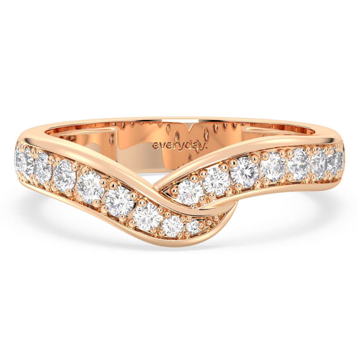 SOPHIA ROUND DIAMOND RING WITH AN INTERTWINED BAND, GOLD