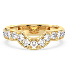 AMARA ROUND DIAMONDS U-SHAPED STACKABLE RING, GOLD