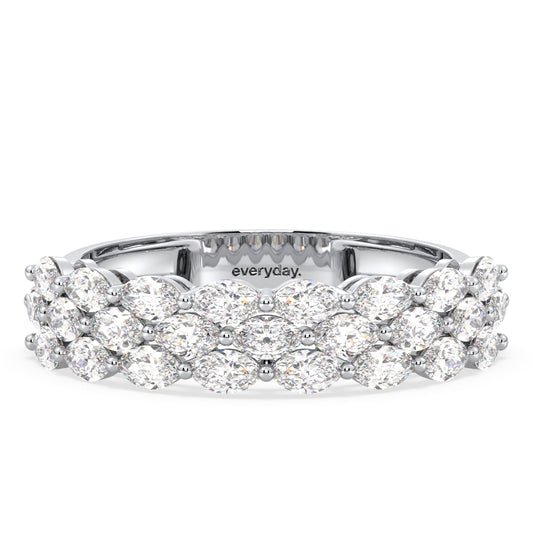 LILETTA MARQUISE CUT DIAMOND CLUSTER BAND, GOLD