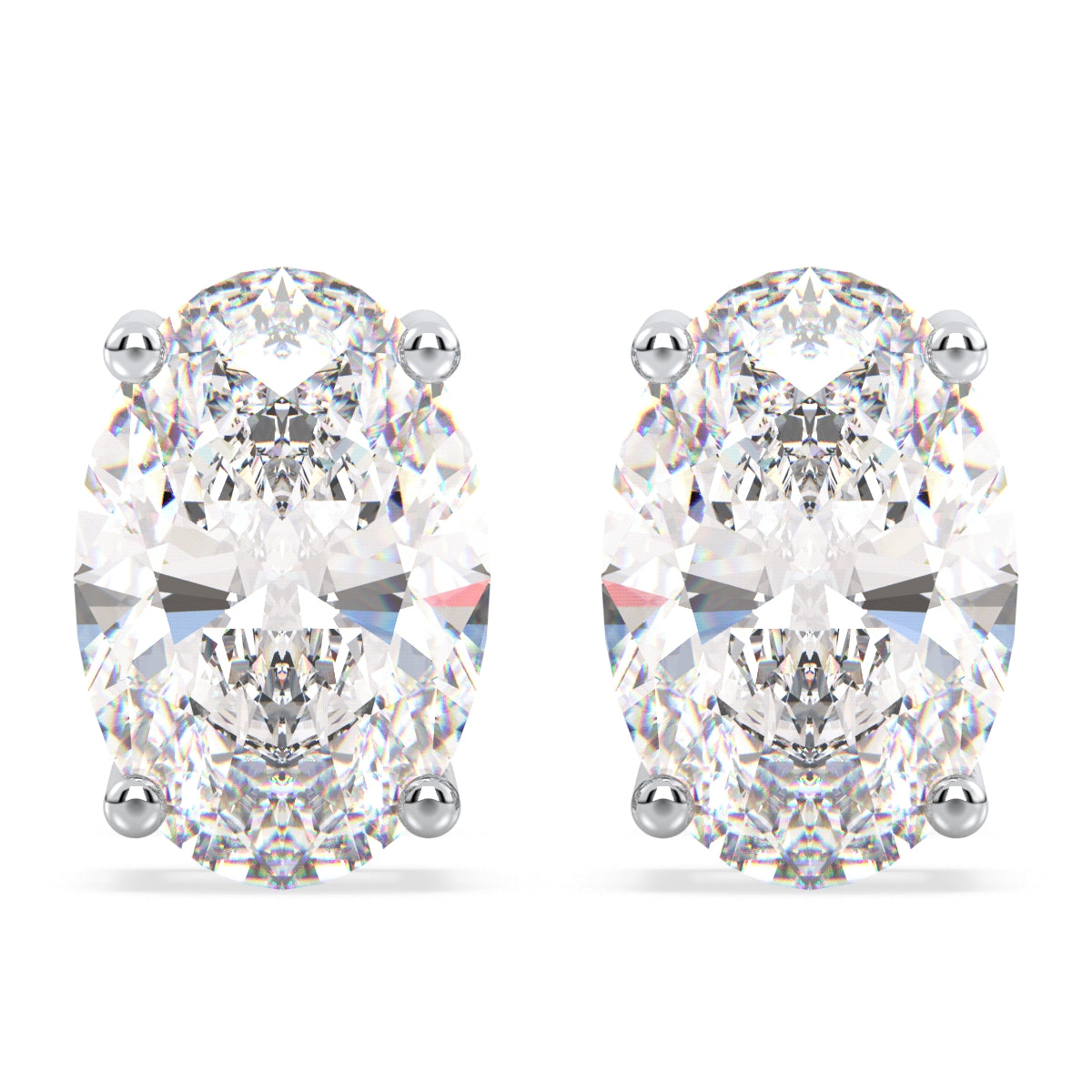 IRENE OVAL CUT SOLITAIRE EAR STUDS, GOLD