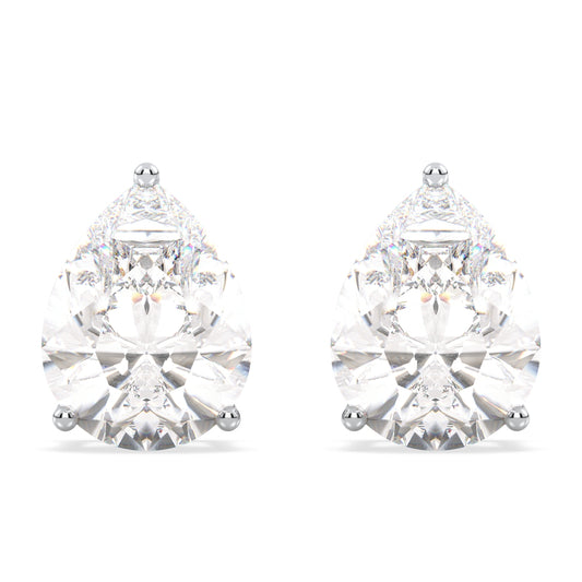 MARGUERITE PEAR CUT SOLITAIRE EAR STUDS, GOLD