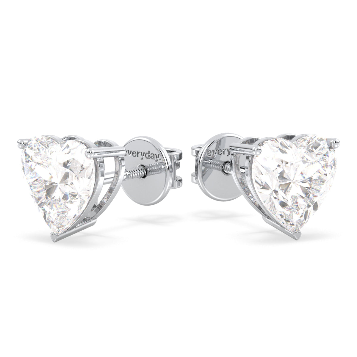 CLEMENCE HEART CUT SOLITAIRE EAR STUDS, GOLD