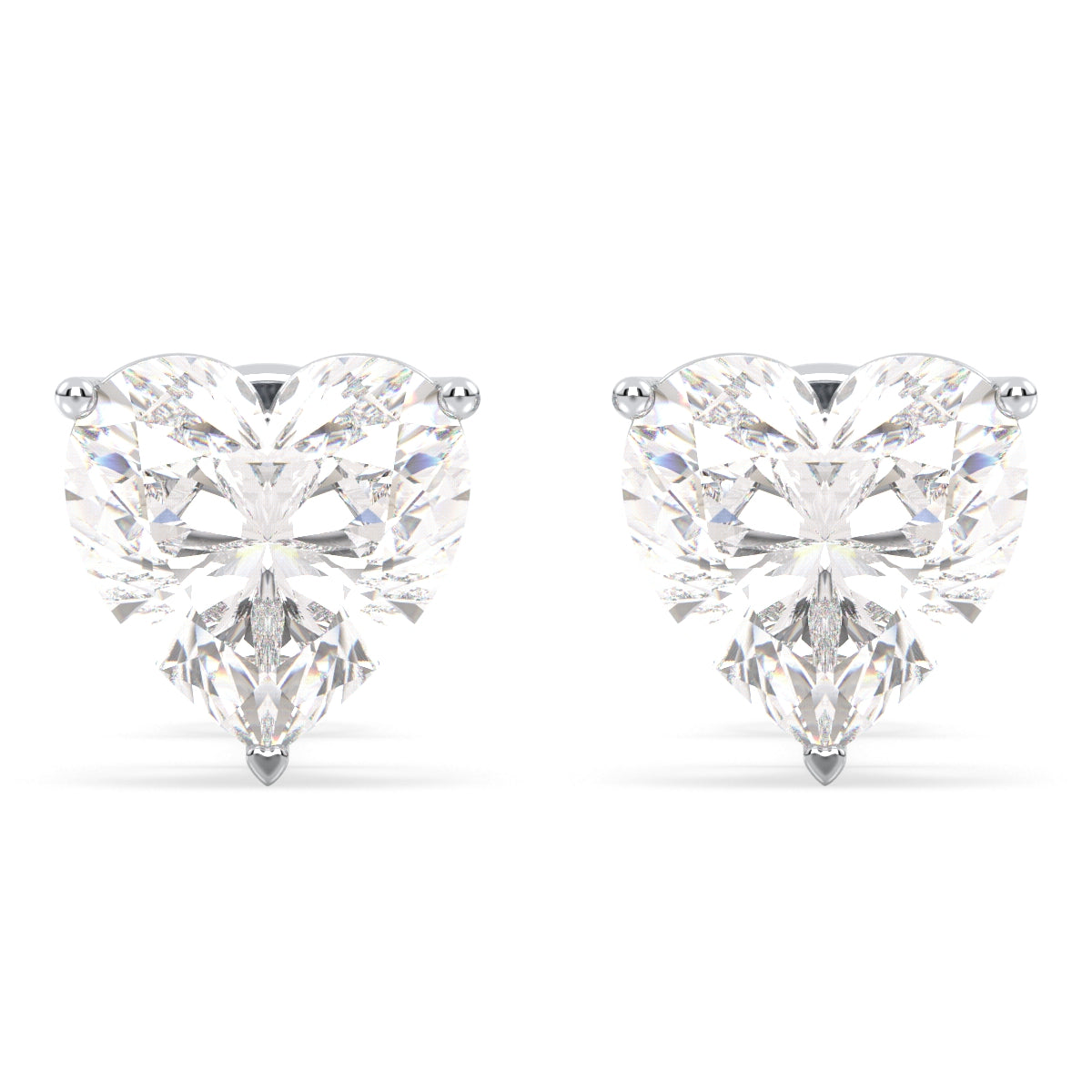 CLEMENCE HEART CUT SOLITAIRE EAR STUDS, GOLD