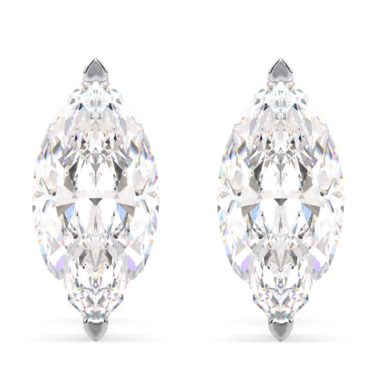 LILETTA MARQUISE CUT SOLITAIRE EAR STUDS, GOLD