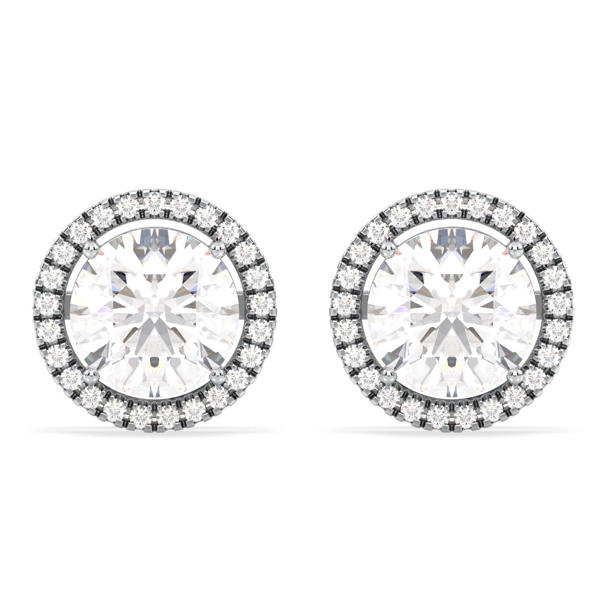 SOPHIA HALO ROUND CUT SOLITAIRE EAR STUDS, GOLD