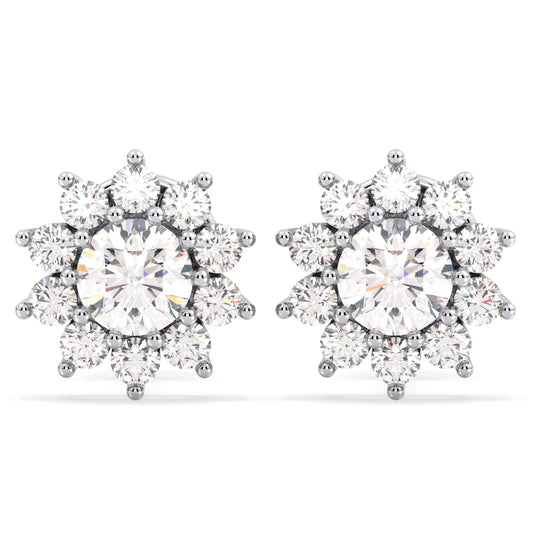 CLARETTE SNOWFLAKE ROUND CUT EAR STUDS, GOLD